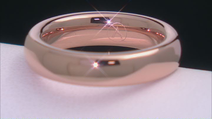 Rose Tone Stainless Steel High Polish 5mm Band Ring Video Thumbnail